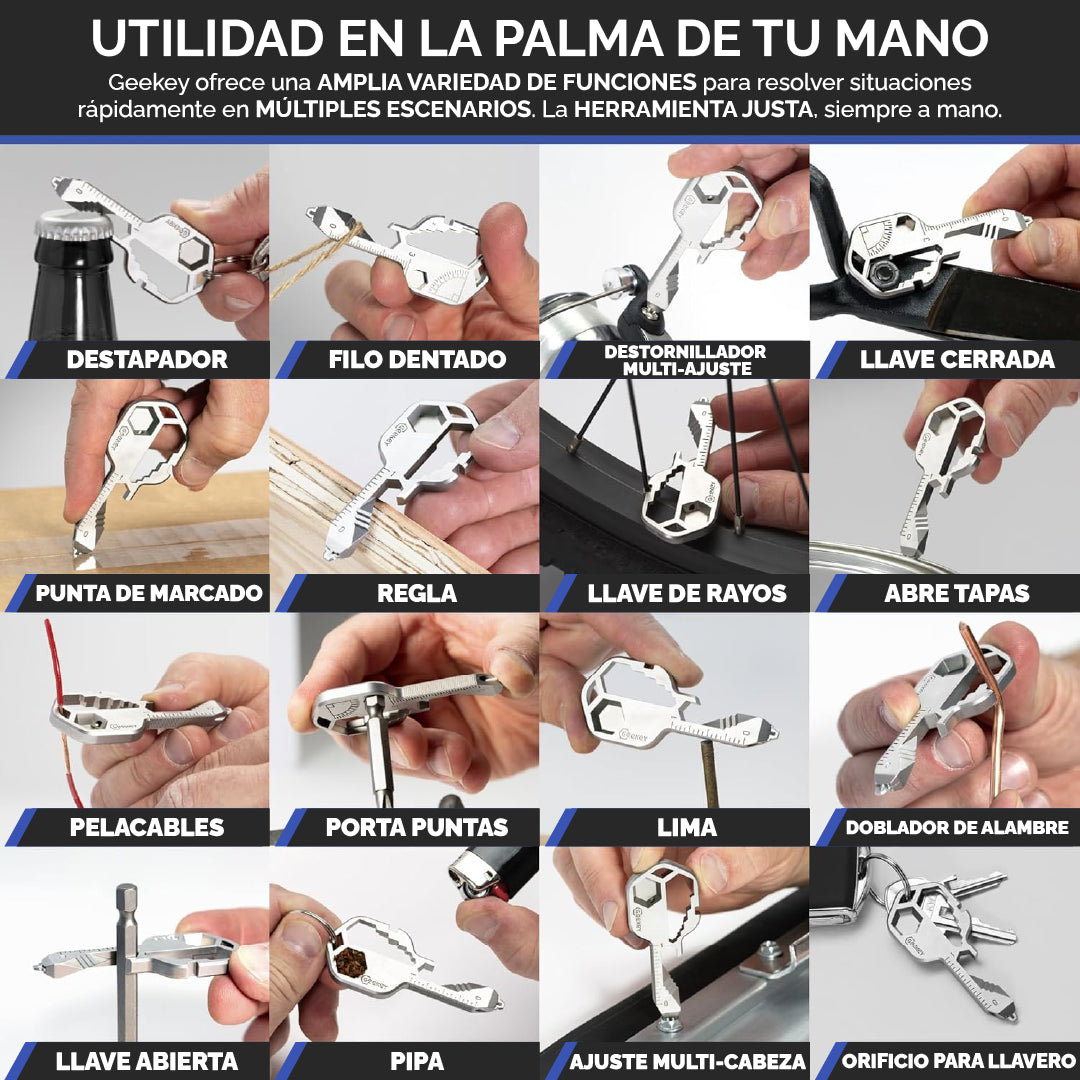 Llavero multiherramienta – Herramienta EDC con más de 16 funciones